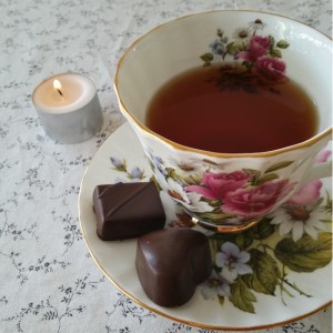 Earl Grey Editing, tea cup, chocolate, Koko Black, blogiversary