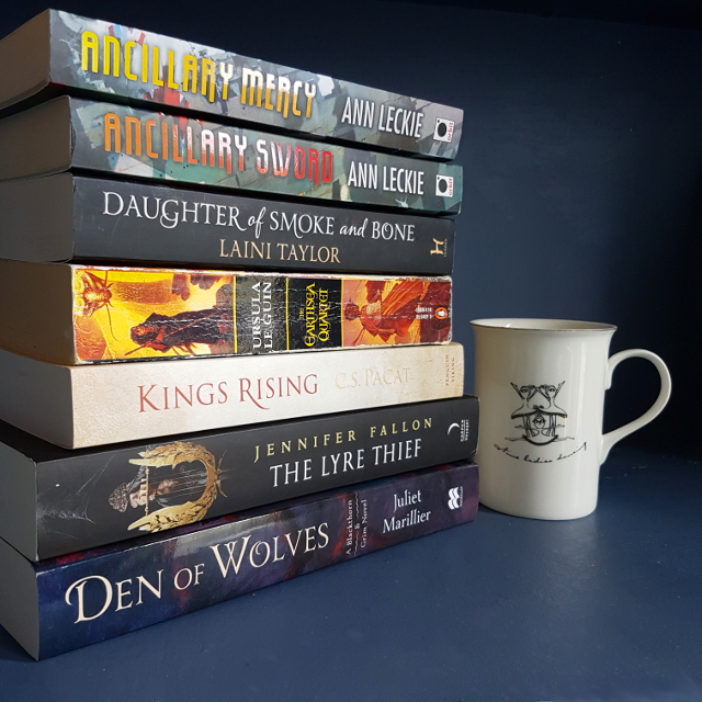 Earl Grey Editing, Favourite books of 2016, Den of Wolves, Juliet Marillier, The Lyre Thief, Jennifer Fallon, Kings Rising, C.S. Pacat, The Earthsea Quartet, Ursula Le Guin, Daughter of Smoke and Bone, Laini Taylor, Ancillary Sword, Ancillary Mercy, Ann Leckie