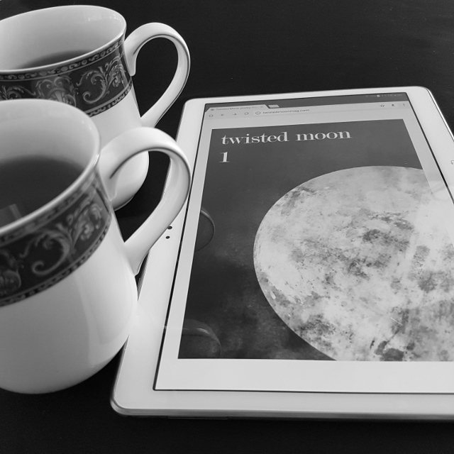 Twisted Moon magazine, erotic speculative poetry, Earl Grey Editing, books and tea, tea and books