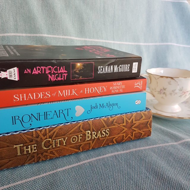 Earl Grey Editing, Mt TBR, City of Brass, S.A. Chakraborty, Ironheart, Jodi McAlister, Shades of Milk and Honey, Mary Robinette Kowal, An Artificial Night, Seanan McGuire
